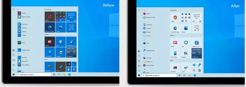 Microsoft revamps Windows 10 Start menu, making it look better with themes.