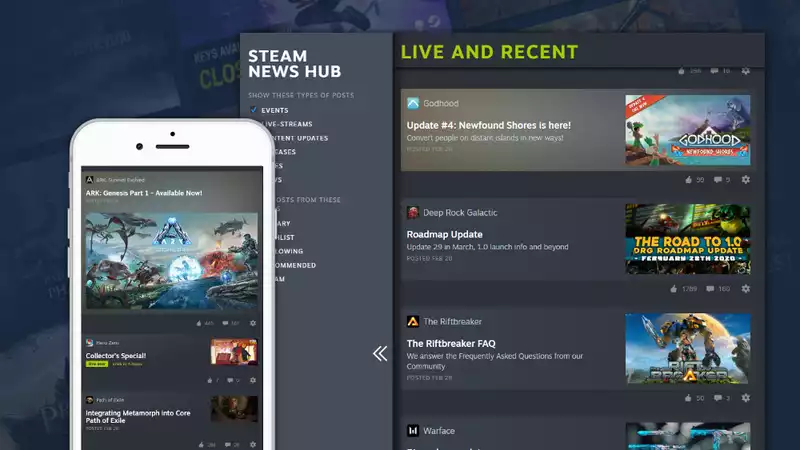 Customizable News Hub Now Available on Steam