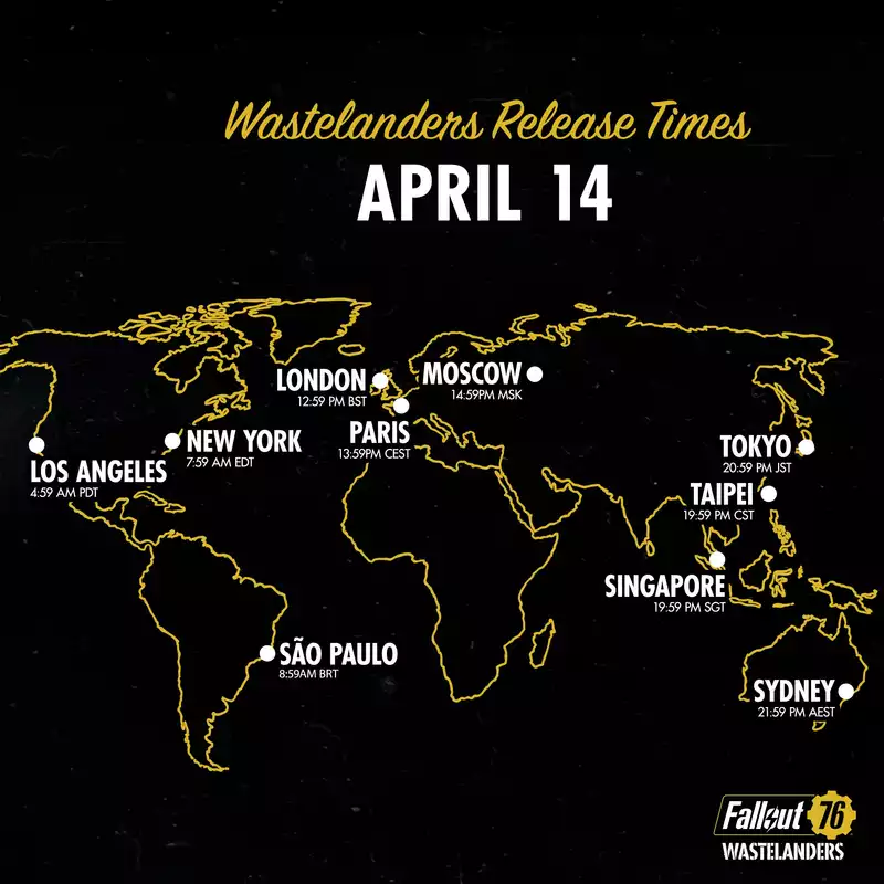 Fallout 76: Westlanders" Release Time Announced