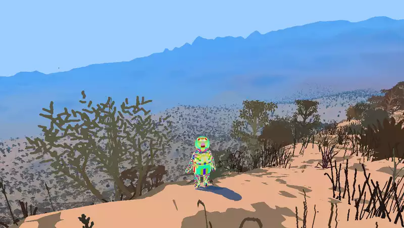 Hike through the strange desert on the Red Desert Render, a free Wild West adventure!