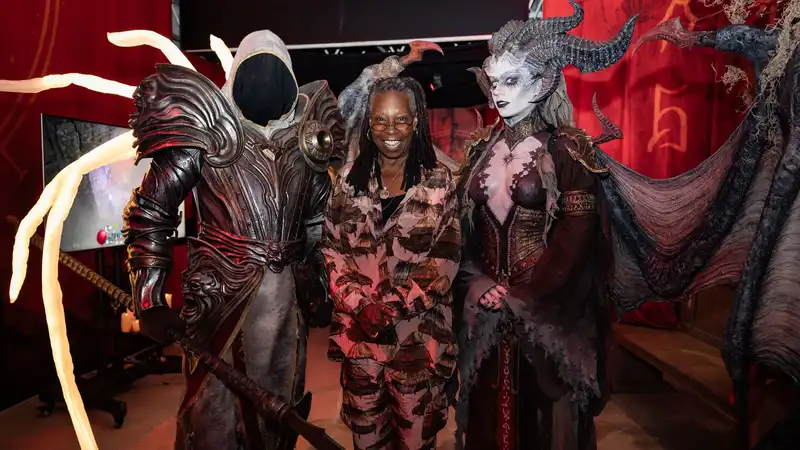 Blizzard Repairs Rift with Whoopi Goldberg; Lilith of “Diablo 4” Presents Star with “Key to Hell” at Whoopi Goldberg-Themed Marijuana Event